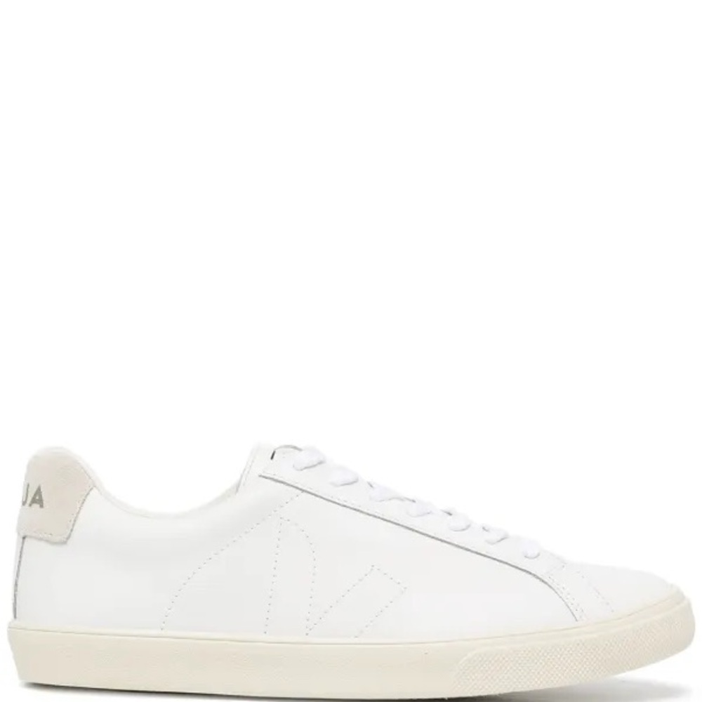 Veja White Embroidered Logo Sneakers